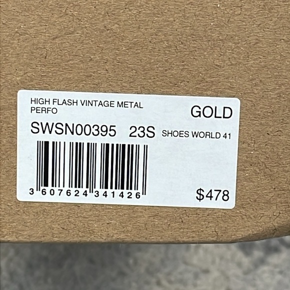 NIB Zadig & Voltaire High Flash Vintage Metal Perforated Stars Sneakers Gold 41 - Picture 4 of 16